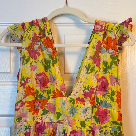 Banjanan Yellow and Pink Floral Midi Dress - Picture 3 of 5